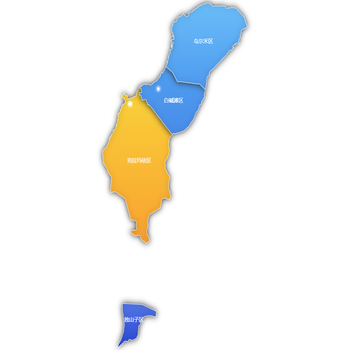 不同区域的渐变地图map
