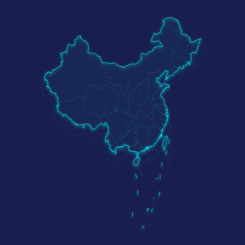 轮廓高亮地图 + 九段线