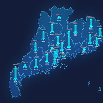 地图上的模拟柱状图