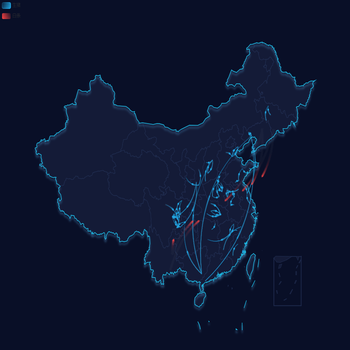 国界线+双流动渐变线+自定义tooltip