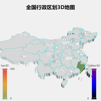 全国行政区划3D地图